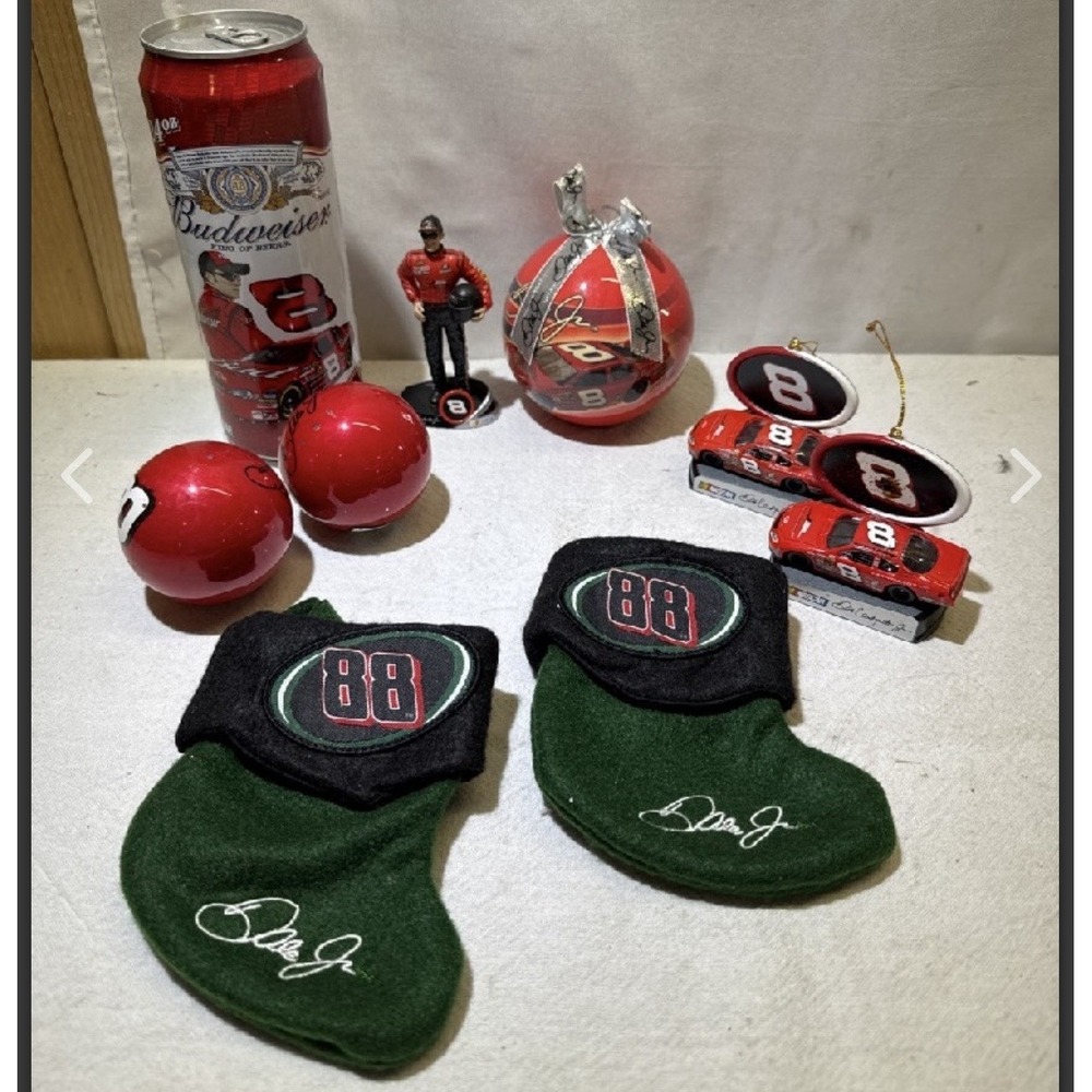 DALE EARNHARDT #8 NASCAR CHRISTMAS ORNAMENTS Can Of Budweiser Lot of 9